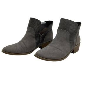 American Eagle Faux Suede Almond Ankle Bootie Cowgirl Cottage Prairie Country 8